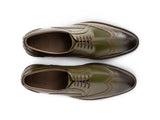 The Ivy Brogue – Olive Wingtip Dress Shoes