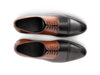 The Kensington Two-Tone – Cognac & Black Cap-Toe Oxford Dress Shoes