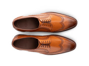 The Shelby Brogue – Cognac Wingtip Dress Shoes